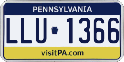 PA license plate LLU1366