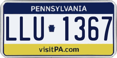 PA license plate LLU1367