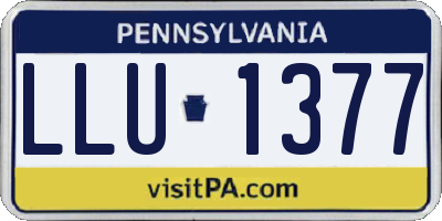 PA license plate LLU1377