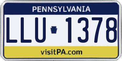 PA license plate LLU1378