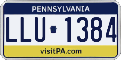 PA license plate LLU1384