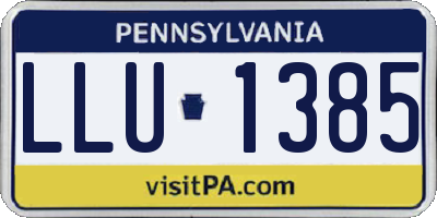 PA license plate LLU1385
