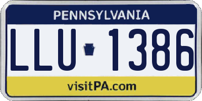 PA license plate LLU1386
