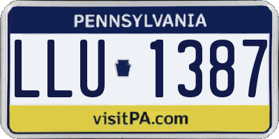 PA license plate LLU1387
