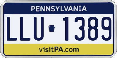 PA license plate LLU1389