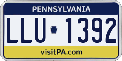 PA license plate LLU1392