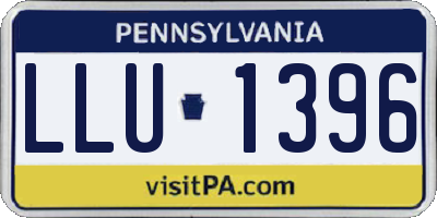 PA license plate LLU1396