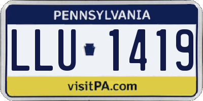 PA license plate LLU1419