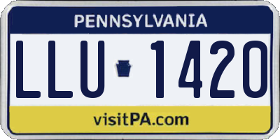 PA license plate LLU1420