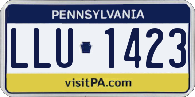 PA license plate LLU1423