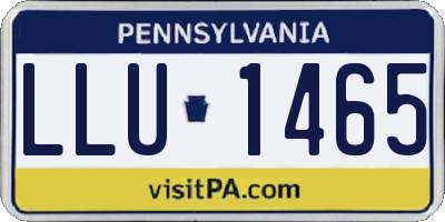PA license plate LLU1465