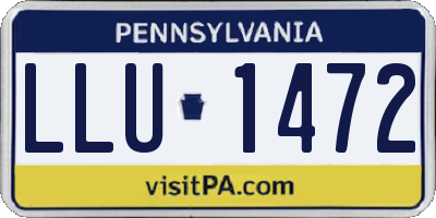 PA license plate LLU1472