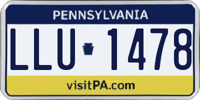 PA license plate LLU1478
