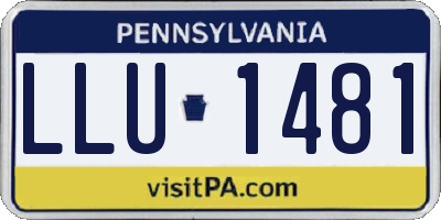 PA license plate LLU1481