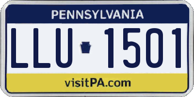 PA license plate LLU1501
