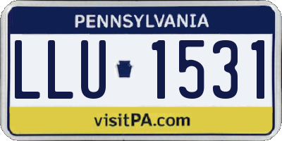 PA license plate LLU1531