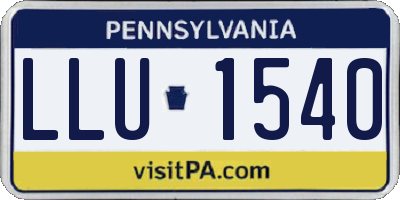 PA license plate LLU1540