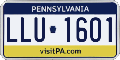 PA license plate LLU1601