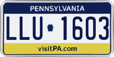PA license plate LLU1603