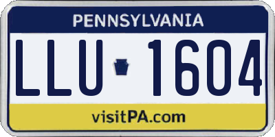 PA license plate LLU1604