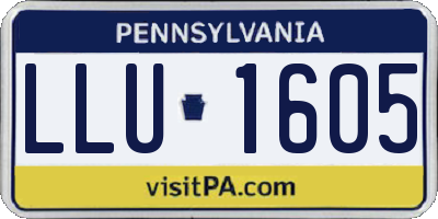 PA license plate LLU1605