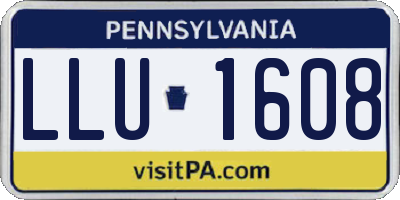 PA license plate LLU1608