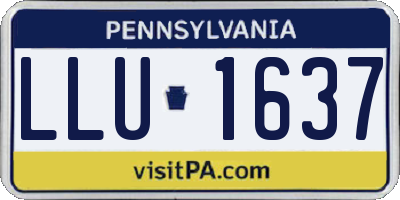 PA license plate LLU1637