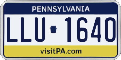 PA license plate LLU1640