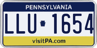 PA license plate LLU1654