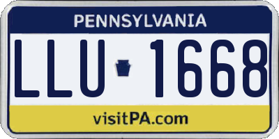 PA license plate LLU1668