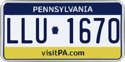 PA license plate LLU1670