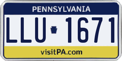 PA license plate LLU1671