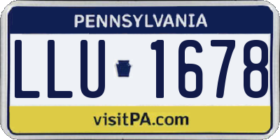 PA license plate LLU1678