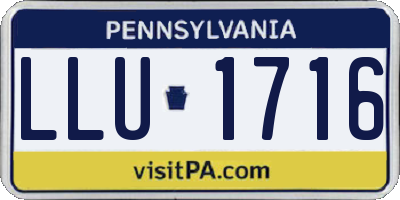 PA license plate LLU1716
