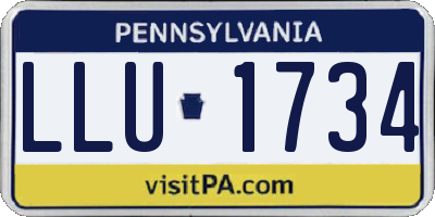 PA license plate LLU1734