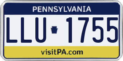 PA license plate LLU1755