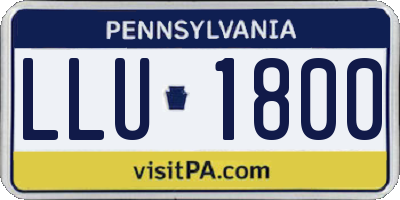 PA license plate LLU1800