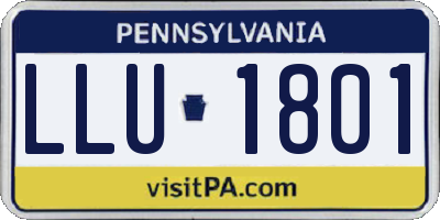 PA license plate LLU1801