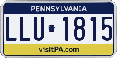 PA license plate LLU1815