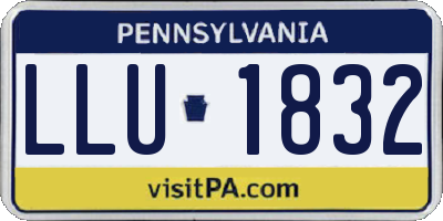 PA license plate LLU1832