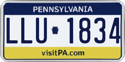 PA license plate LLU1834