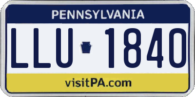 PA license plate LLU1840
