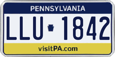PA license plate LLU1842