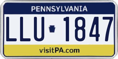 PA license plate LLU1847