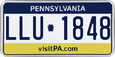 PA license plate LLU1848