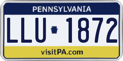 PA license plate LLU1872