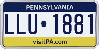 PA license plate LLU1881