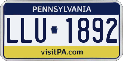 PA license plate LLU1892