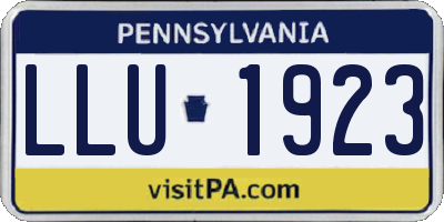 PA license plate LLU1923
