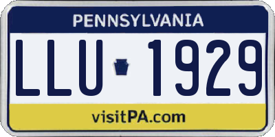PA license plate LLU1929